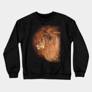 Watercolor lion portrait illustration by Renatta Zare Crewneck Sweatshirt